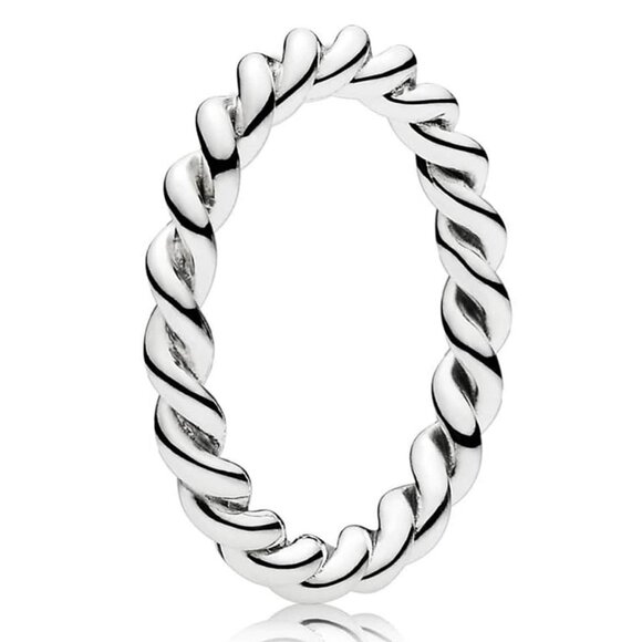 AUTHENTIC Retired Pandora Twist Swirling Band Ring (US Size 6) - Picture 1 of 6